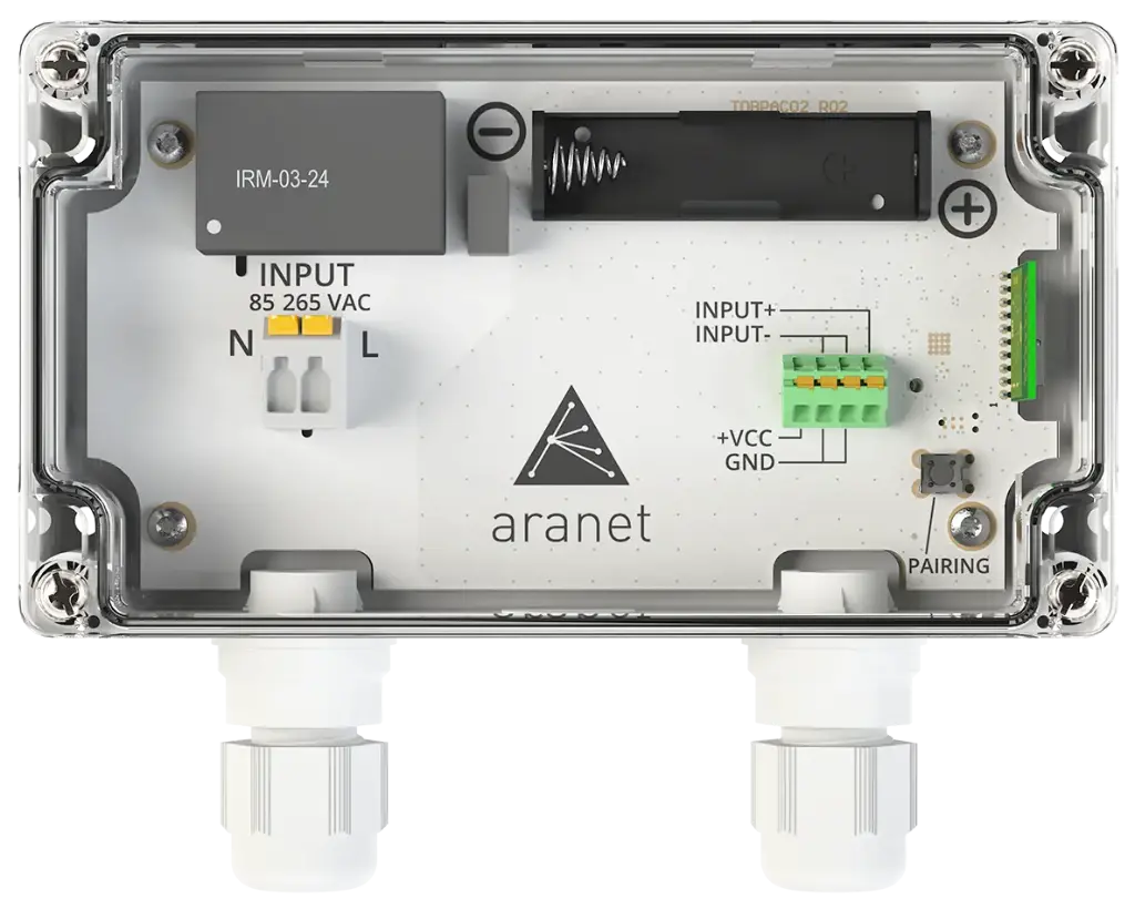 Aranet 4-20 mA Transmitter met 12 VDC voeding